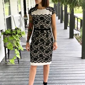 EVENING DRESS~SIZE 6~BLACK LACE~ANTONIO MELANI